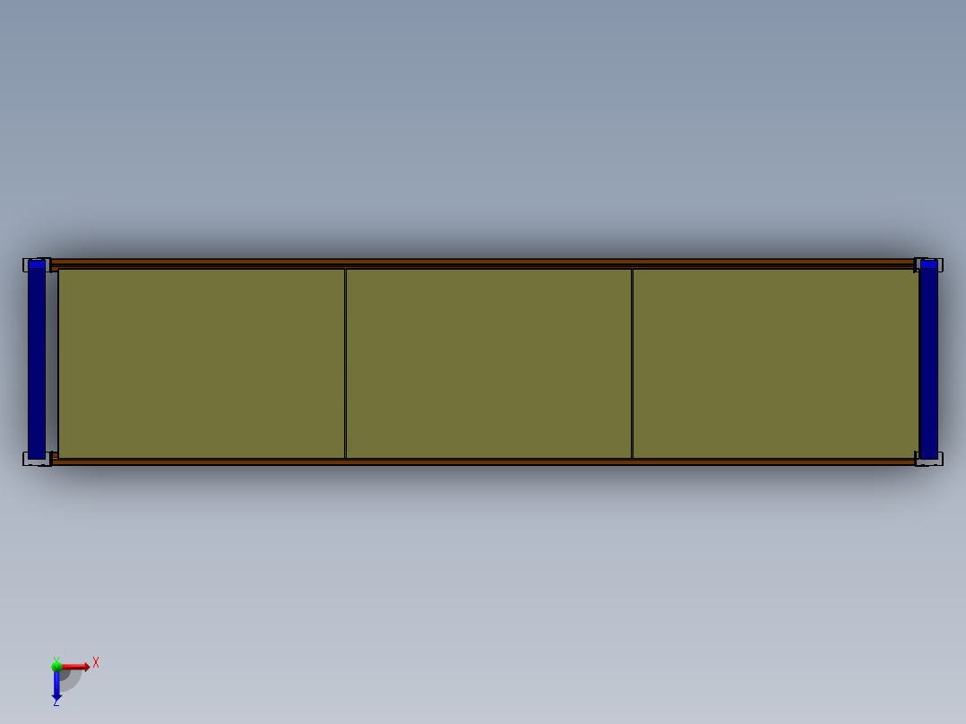 货架、五层轻型货架俯视图