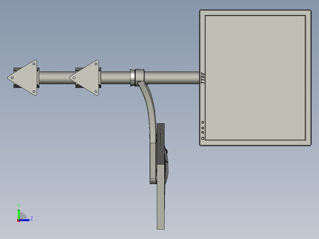 17寸显示器支架示意图左视图