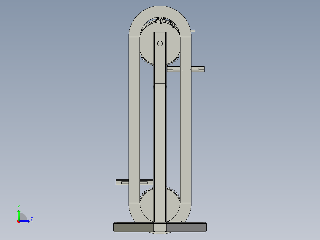 机电一体化连续提升机左视图