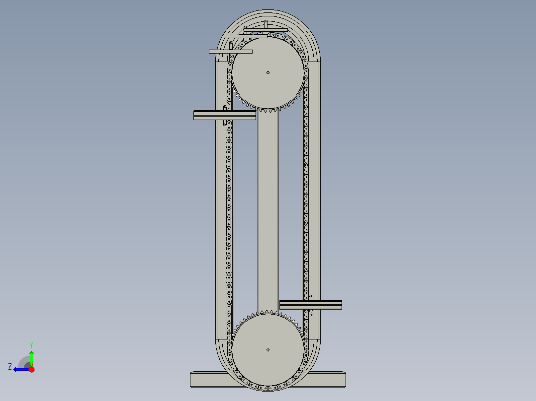 机电一体化连续提升机右视图