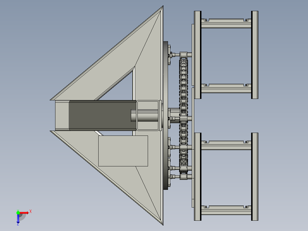 机电一体化连续提升机俯视图