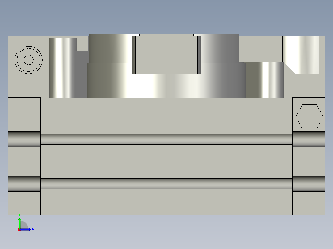 旋转气缸MSQA10L3-M9BLSMC-1111左视图