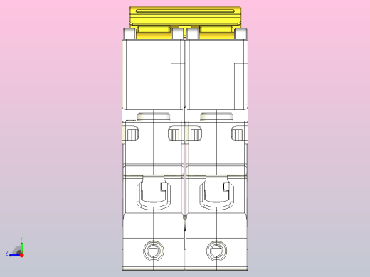 NBH-63 1P&amp;N小型断路器三维模型202404右视缩略图