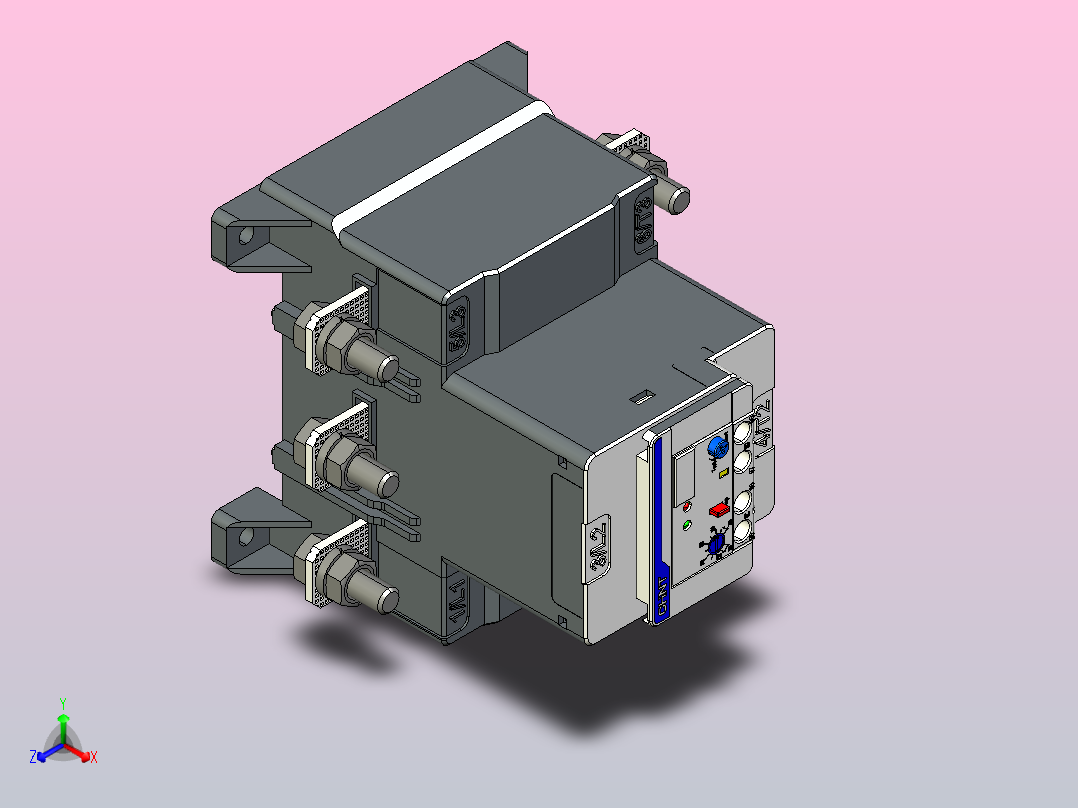 NXR-200电子式过载继电器三维模型202204主视图
