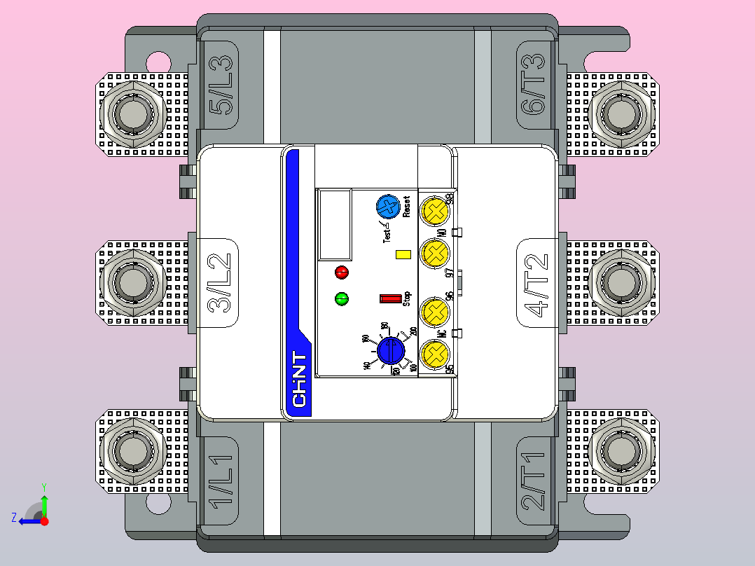 NXR-200电子式过载继电器三维模型202204右视图