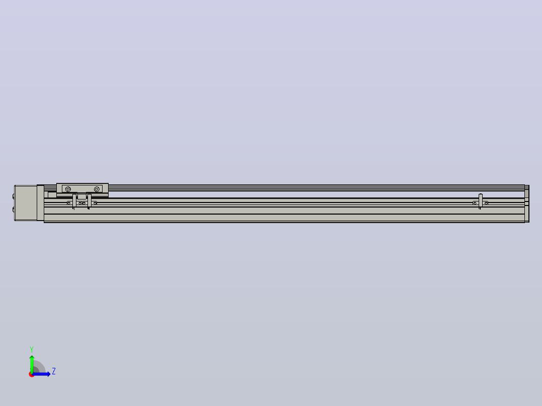 SYS12-BR-650-200W滚珠花健、支撑座、滚珠丝杠、交叉导轨、直线模组.STEP左视图