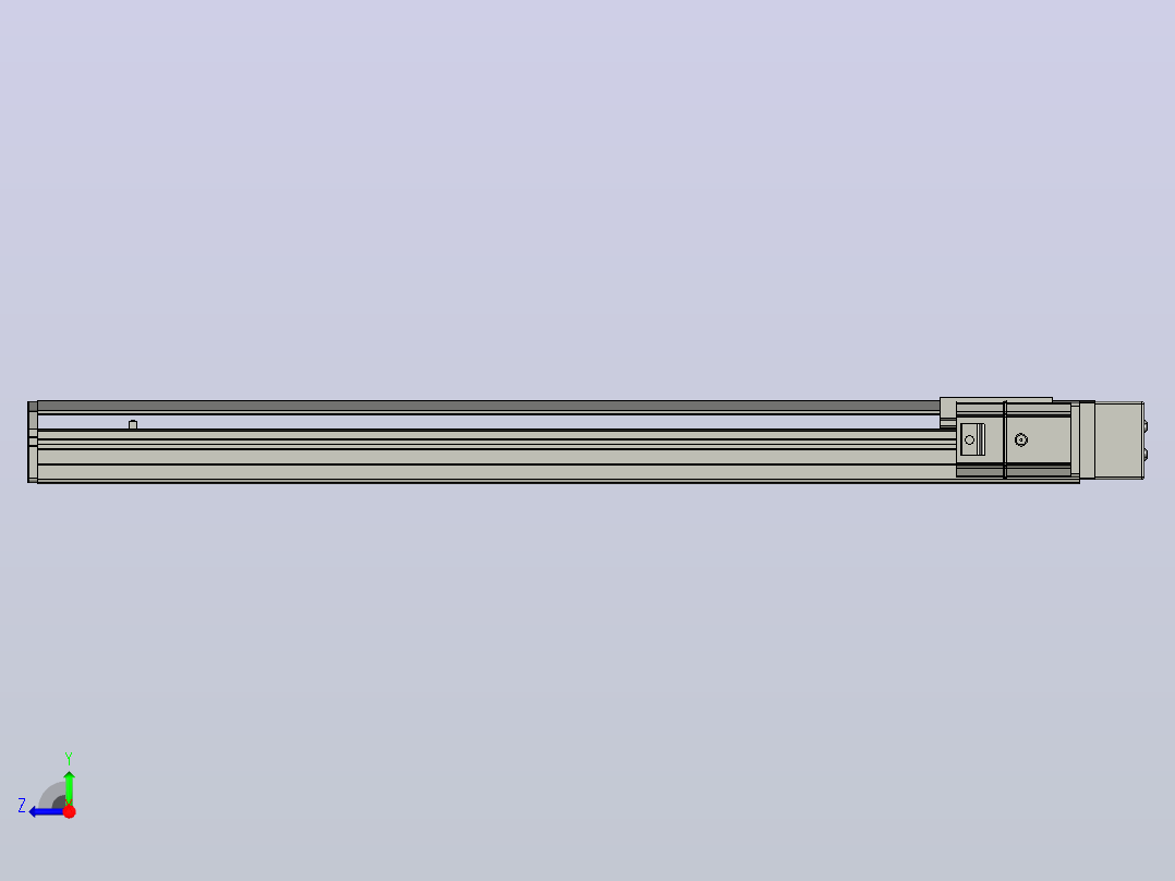 SYS12-BR-650-200W滚珠花健、支撑座、滚珠丝杠、交叉导轨、直线模组.STEP右视图