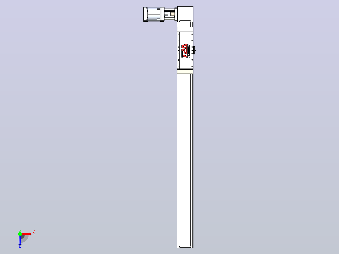 伺服电机集成皮带传动直线执行器TPA-OCB-100-192-L950-DR-J90-N3俯视图