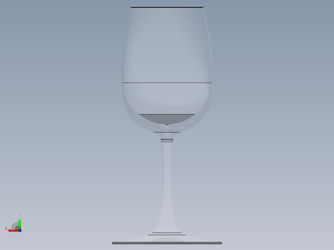 完美的酒杯后视图