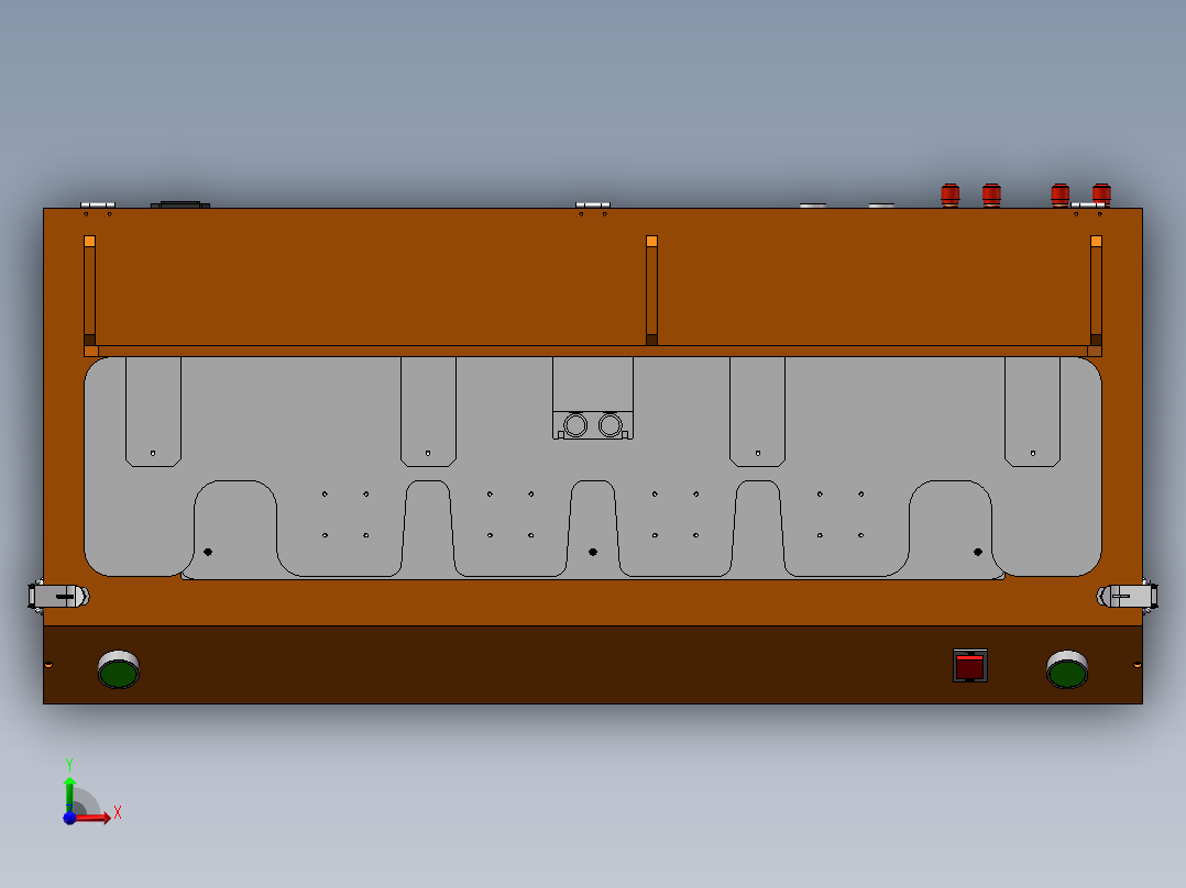 顶针测试架4工位治具前视图