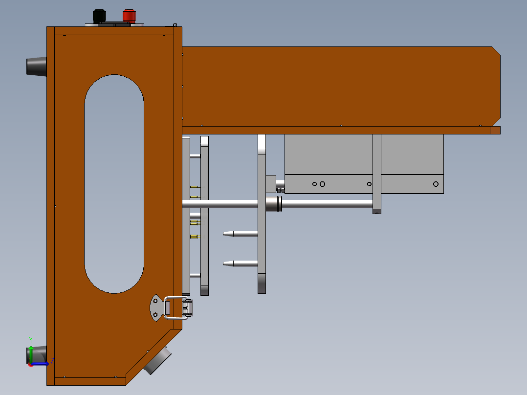 顶针测试架4工位治具左视图