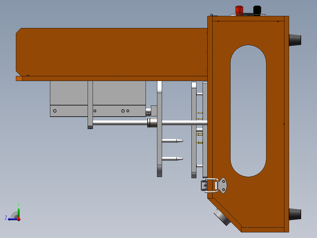 顶针测试架4工位治具右视图