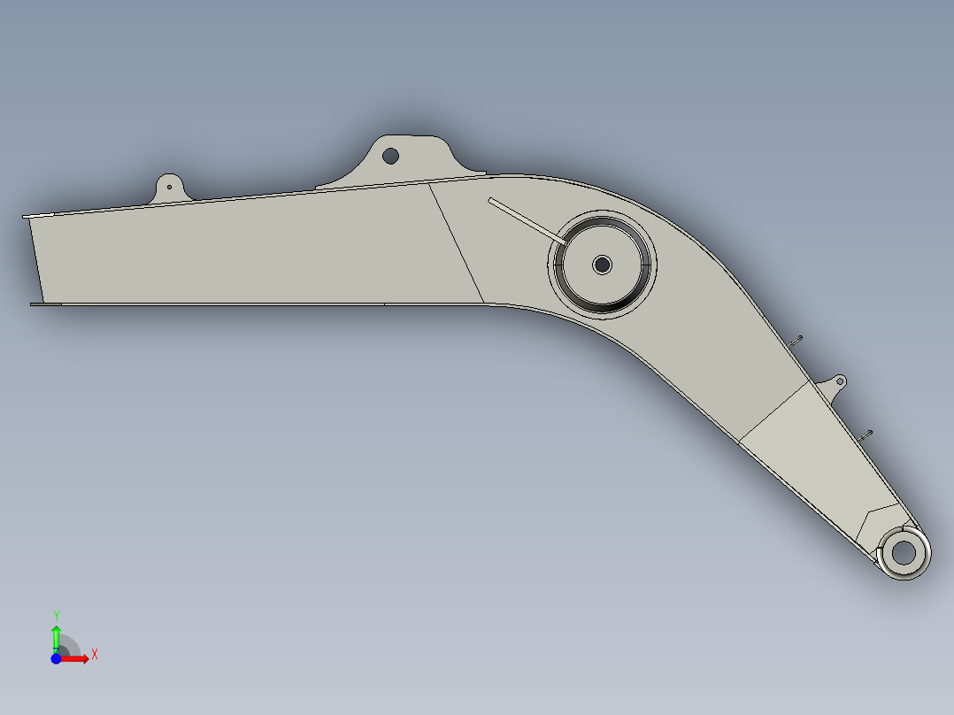 SY215C-8挖掘机动臂结构设计（cad+pro+说明书）前视图