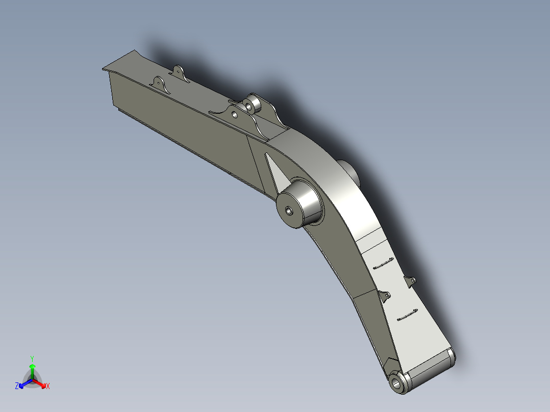SY215C-8挖掘机动臂结构设计（cad+pro+说明书）正等轴测图