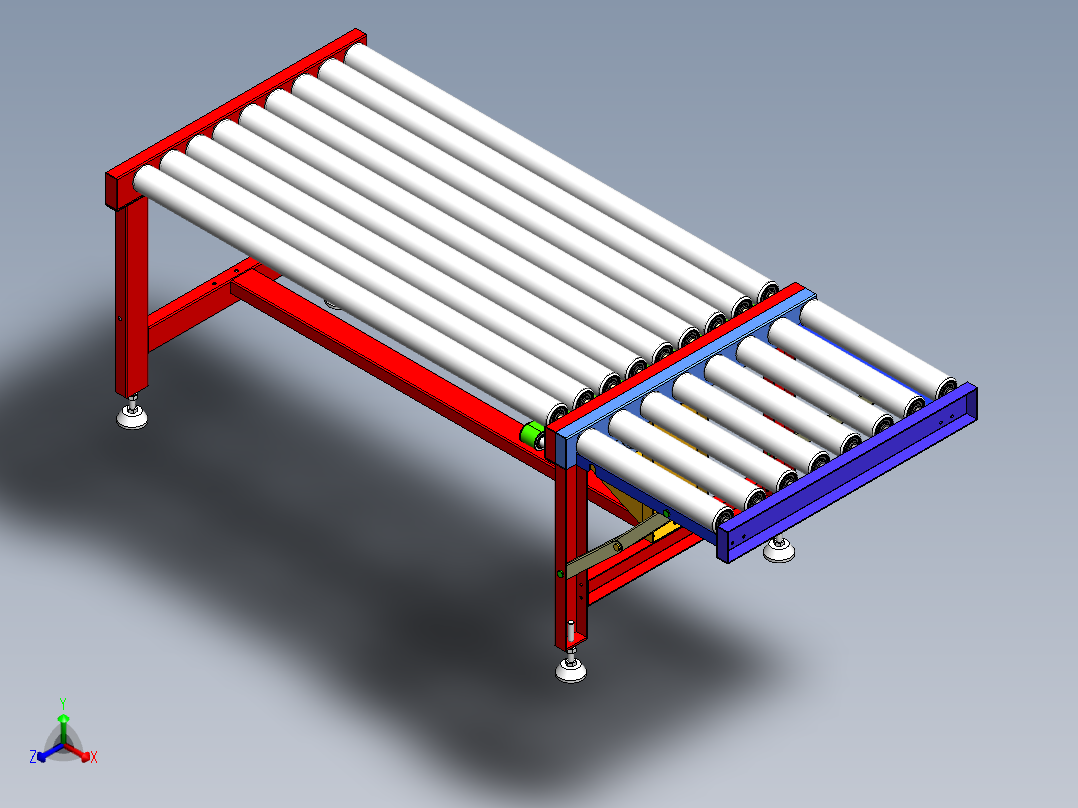 底带摩擦滚筒传动机sw16正等轴测图