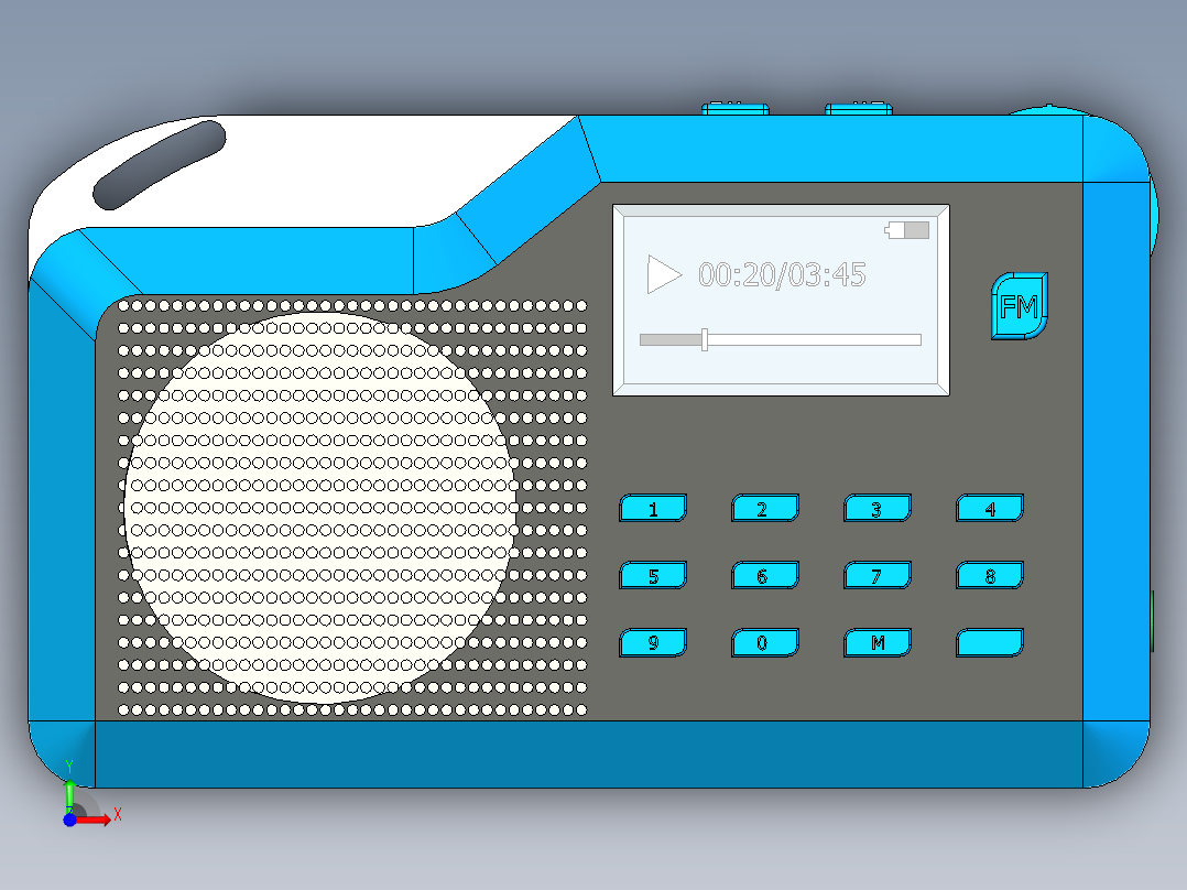 老年收音机模型前视图
