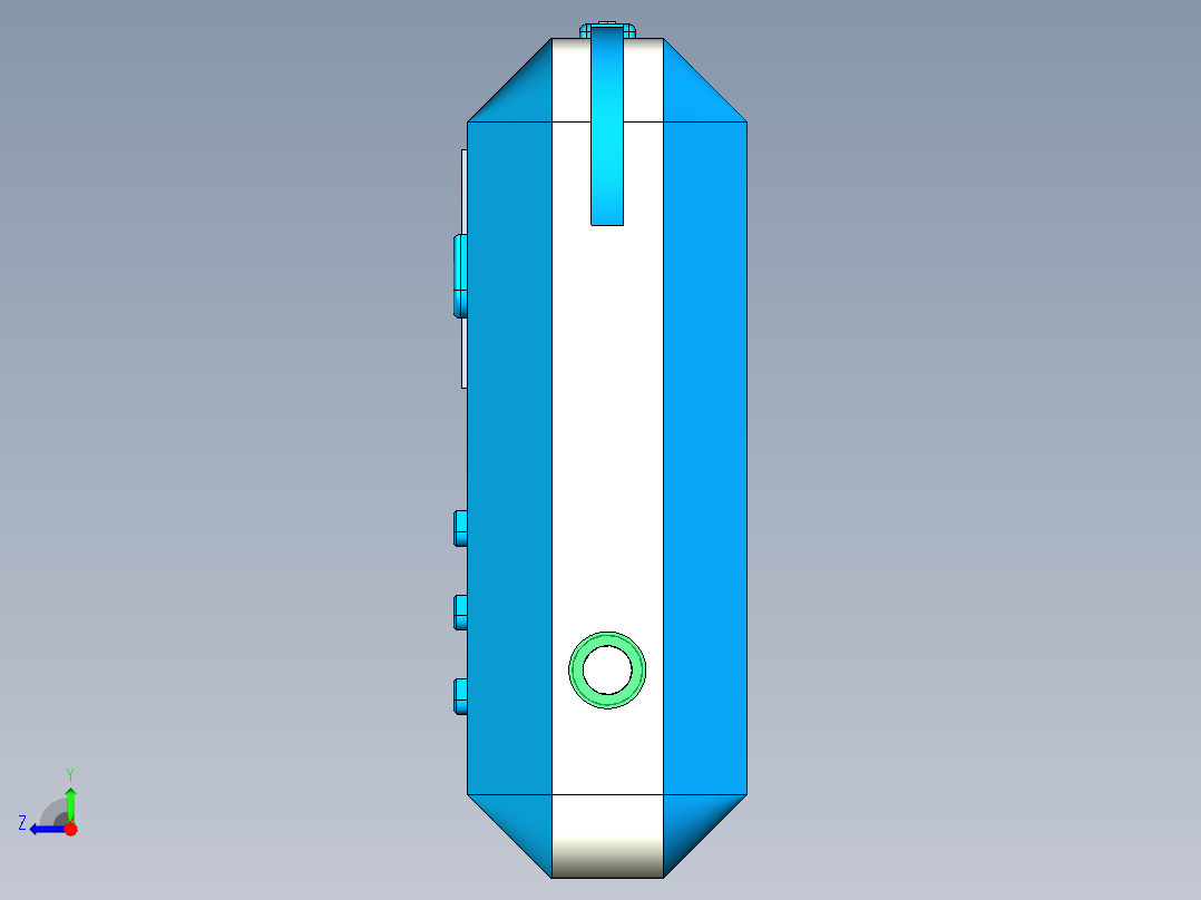 老年收音机模型右视图