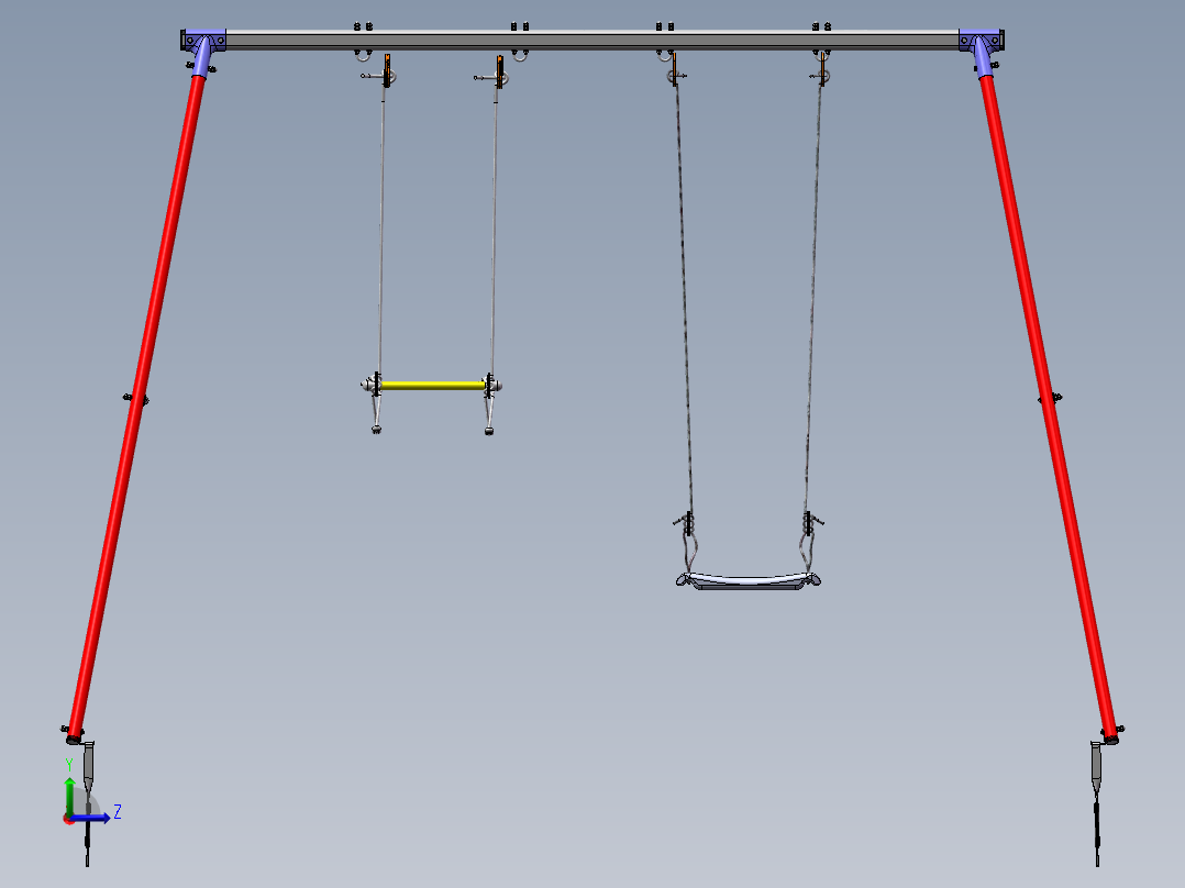 一款儿童用秋千左视图