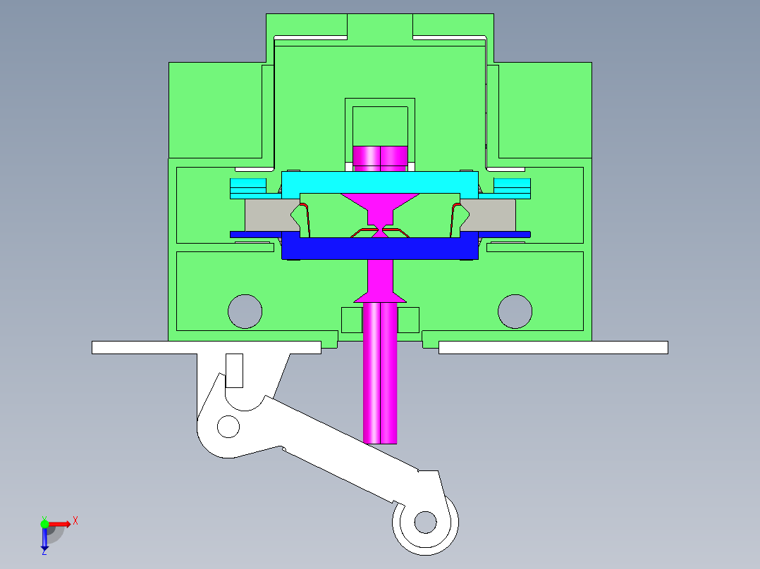微动开关 有仿真有视频有igs文件 俯视图