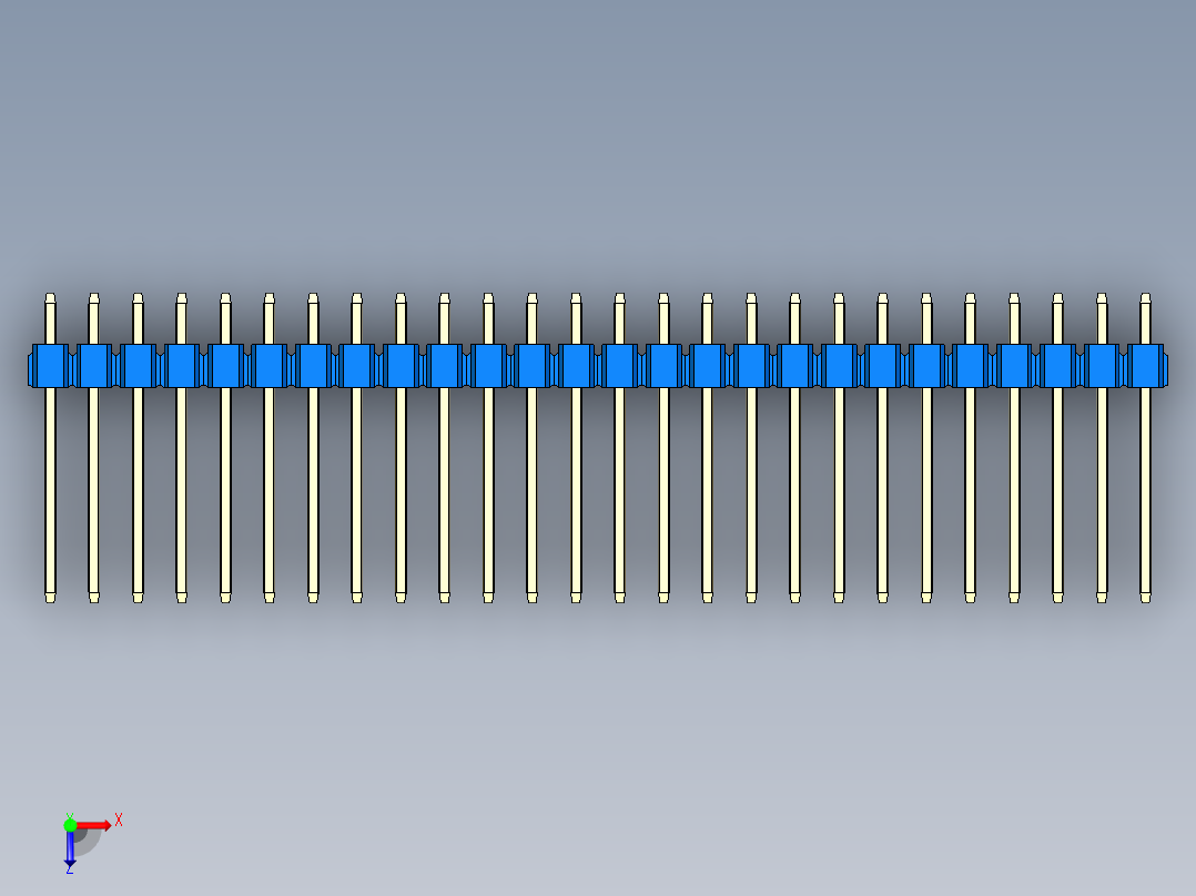 彩色公头100mil（2.54mm）系列-DS1021_blue_2x26p_100mil_Type5_rev1.0俯视图