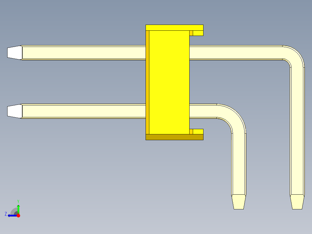 彩色公排针 100mil 2.54mm 系列-DS1022_yellow_2x30p_100mil_TypeD_rev1.0右视图