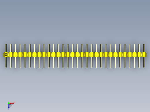 彩色公排针 100mil 2.54mm 系列-DS1022_yellow_2x30p_100mil_TypeD_rev1.0俯视缩略图