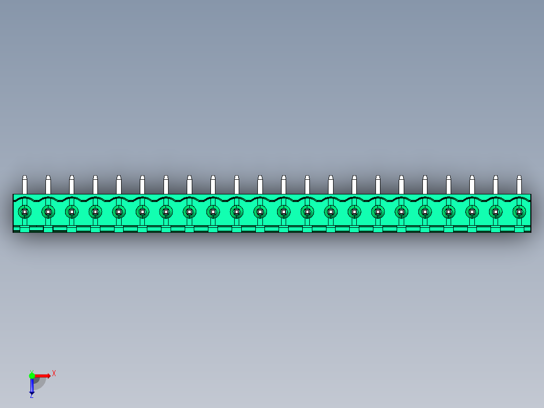 DEGSON 2EDG 系列 5.0mm 可插拔接线端子组-2EDGR-5.0-22P-14-00AH俯视图