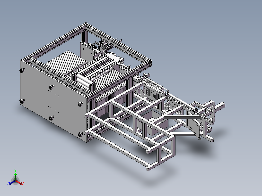 手机外壳的自动化生产加工设备正等轴测图