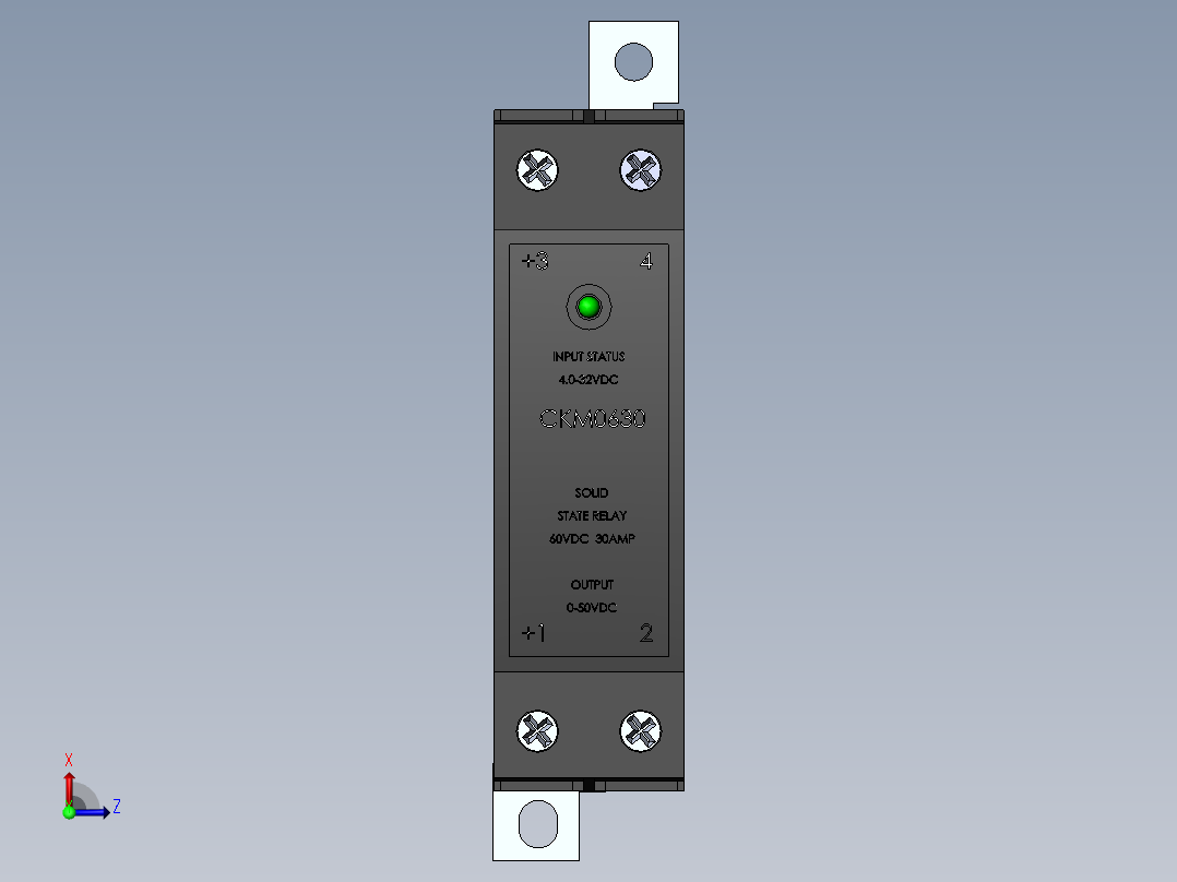 固态继电器，CKM系列，DIN导轨安装，CKM0630前视图