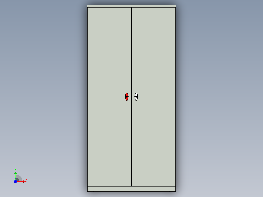 档案用金属薄板柜前视图