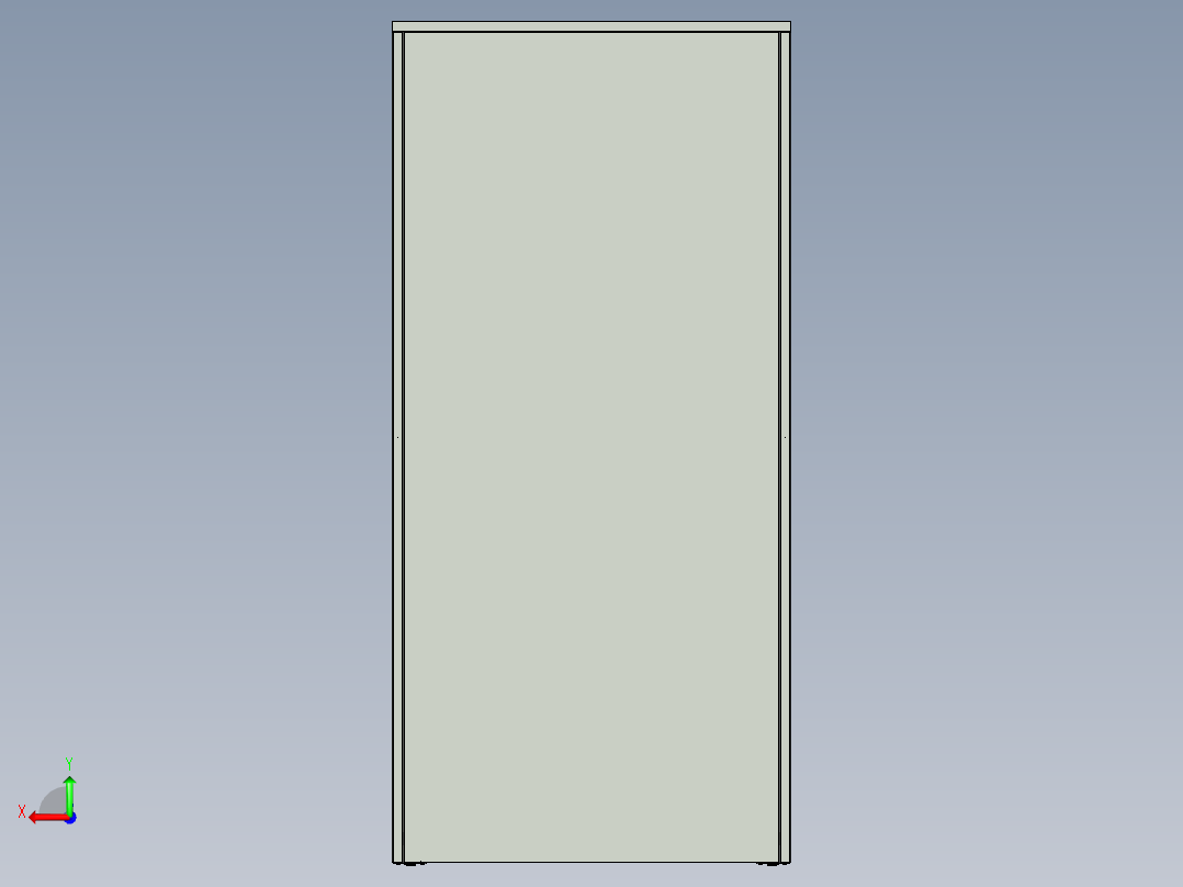 档案用金属薄板柜后视图
