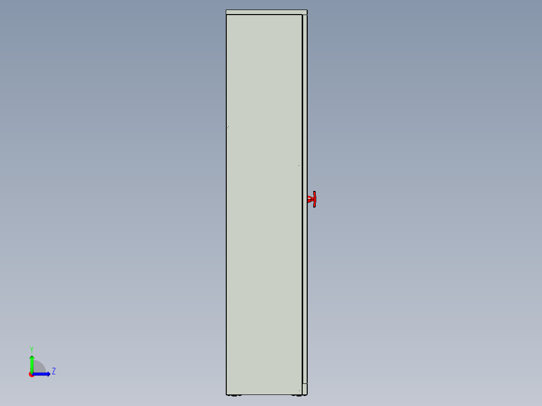 档案用金属薄板柜左视图