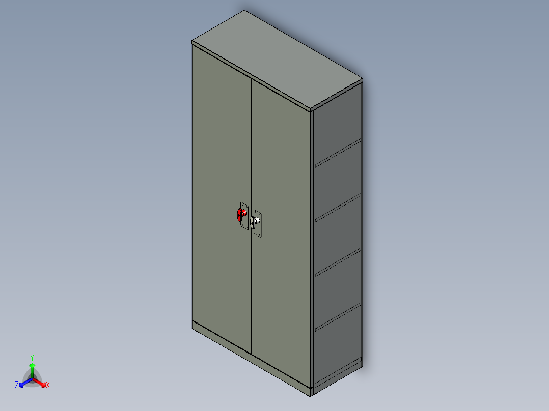 档案用金属薄板柜正等轴测图