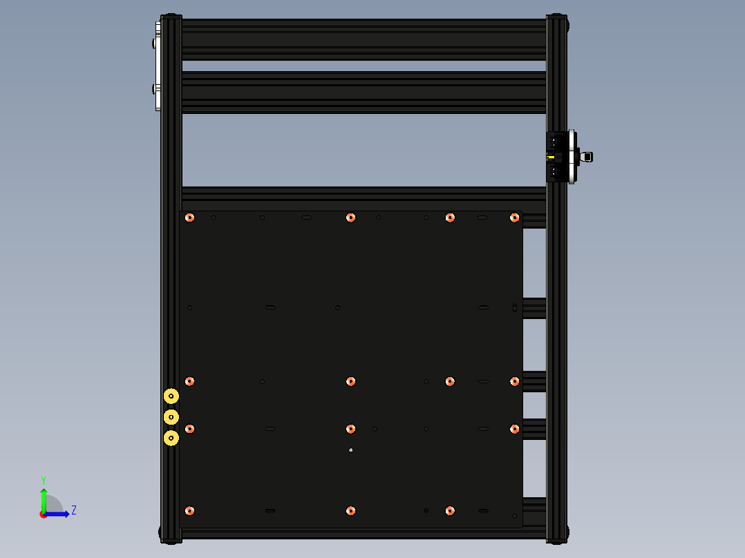 PC工作台开放式框架R1.0.zip左视图
