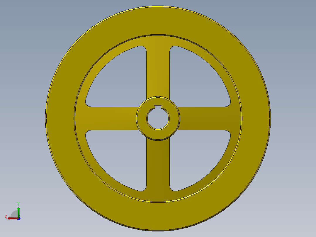 Q220-带轮数控加工工艺及编程设计【三维零件】后视图
