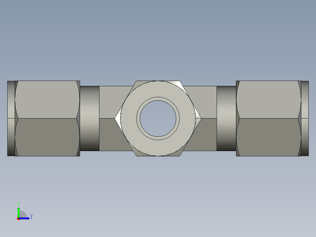 卡套式工业通用硬管接头8_kbu-s左视图