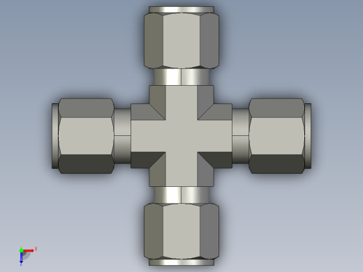 卡套式工业通用硬管接头8_kbu-s俯视缩略图
