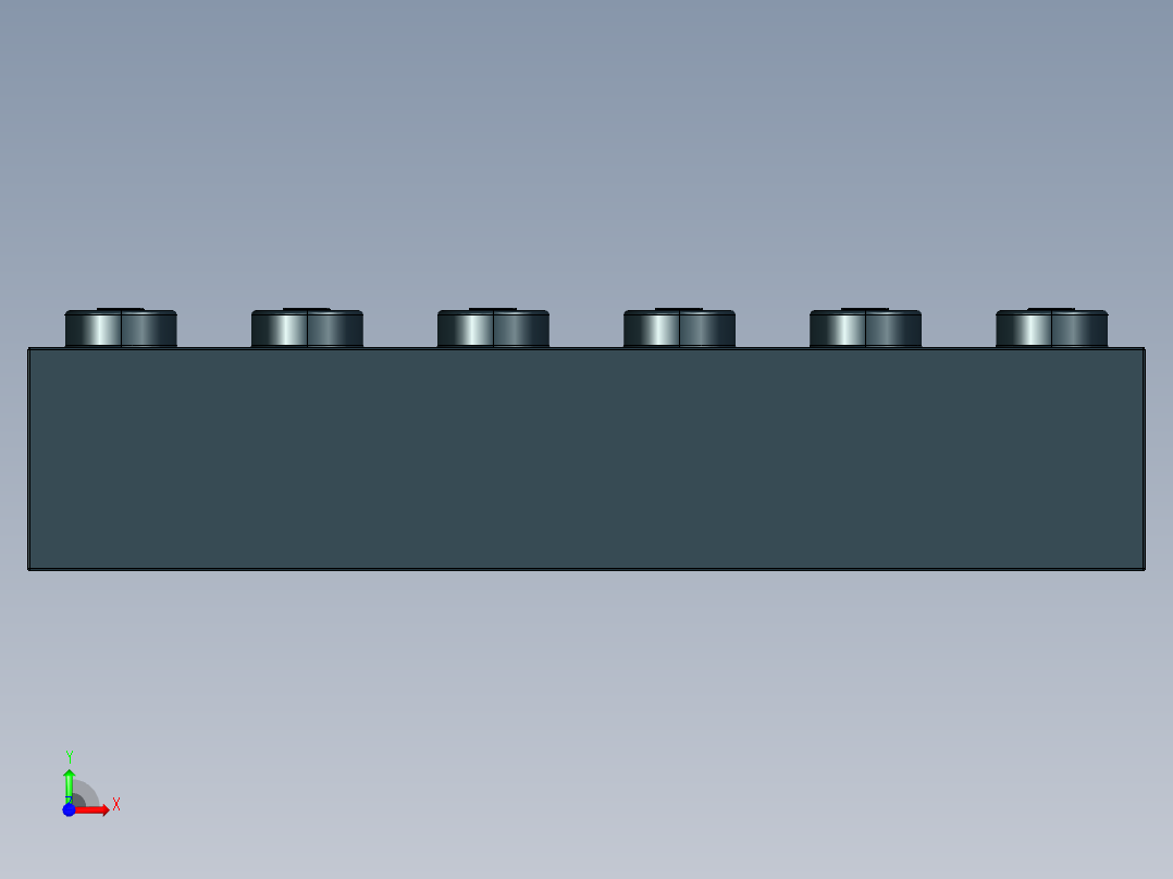 乐高套装 4421基本积木-4181144 - 2456 - 44237 Black Brick 2 x 6.STEP前视图