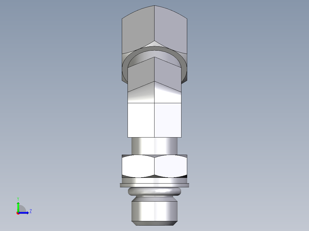 卡套式工业通用硬管接头EO_Adjustable_locknut_45_deg_elbow_VEE08LMORCF左视图