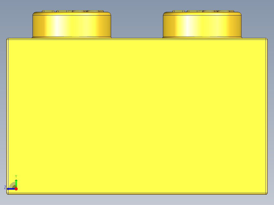乐高套装 4421基本积木-300124 Bright Yellow Brick 2 x 4.STEP右视图