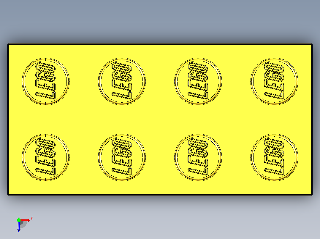 乐高套装 4421基本积木-300124 Bright Yellow Brick 2 x 4.STEP俯视图