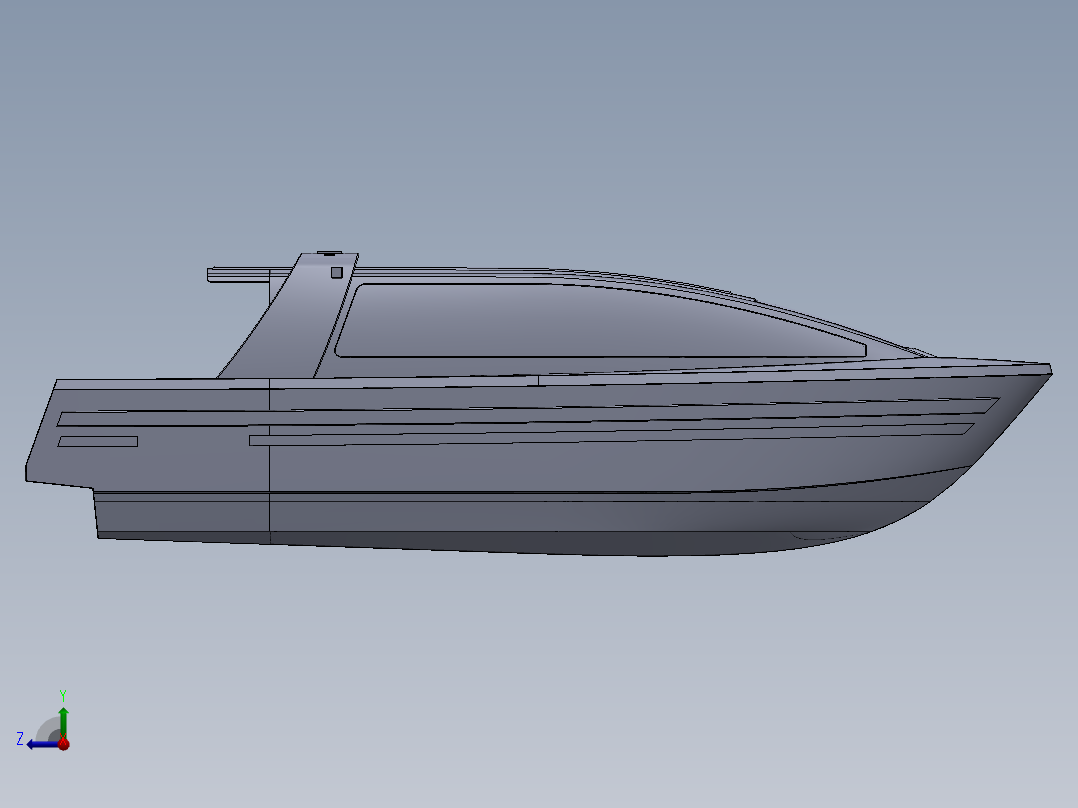 10米双体快艇简易模型右视图