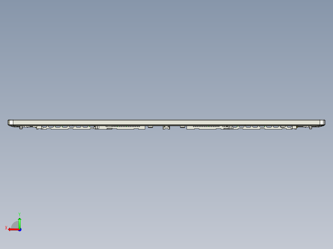 包胶金属电脑外壳铣HINGE侧孔程序模型后视图