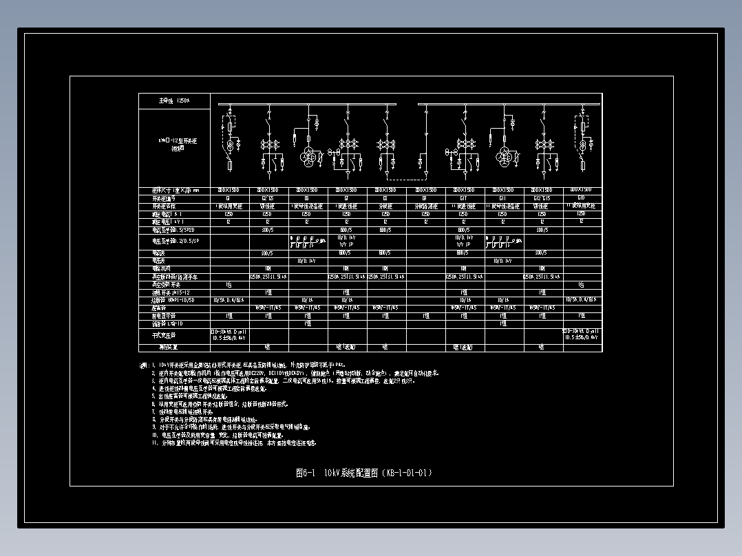图6-1  10kV系统配置图（KB-1-D1-01）