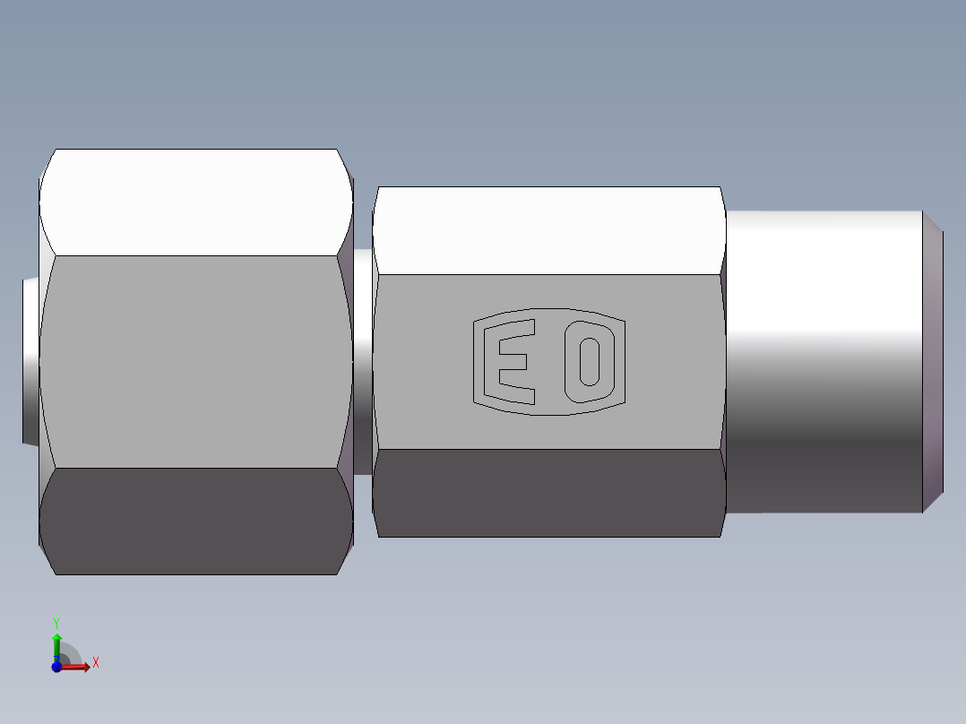 直通同径度接头、2C-14前视图