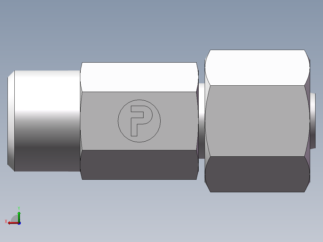 直通同径度接头、2C-14后视图