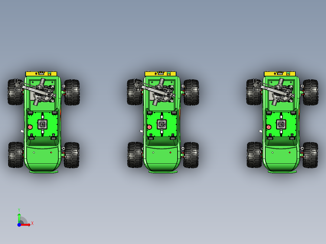 自主移动的复合越野玩具小车模型前视图