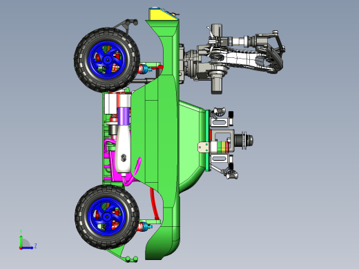 自主移动的复合越野玩具小车模型左视缩略图