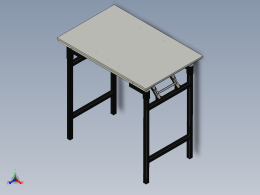 折叠伸展桌正等轴测缩略图