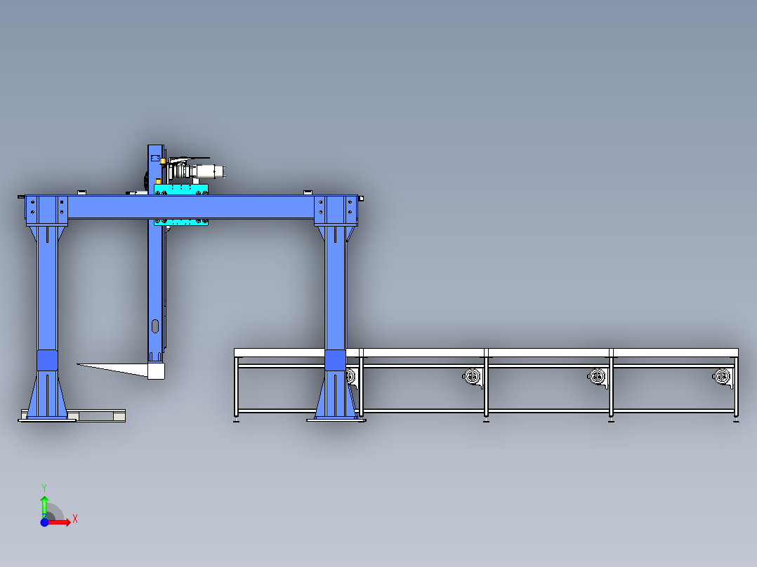 三轴龙门桁架码垛方案设计前视图